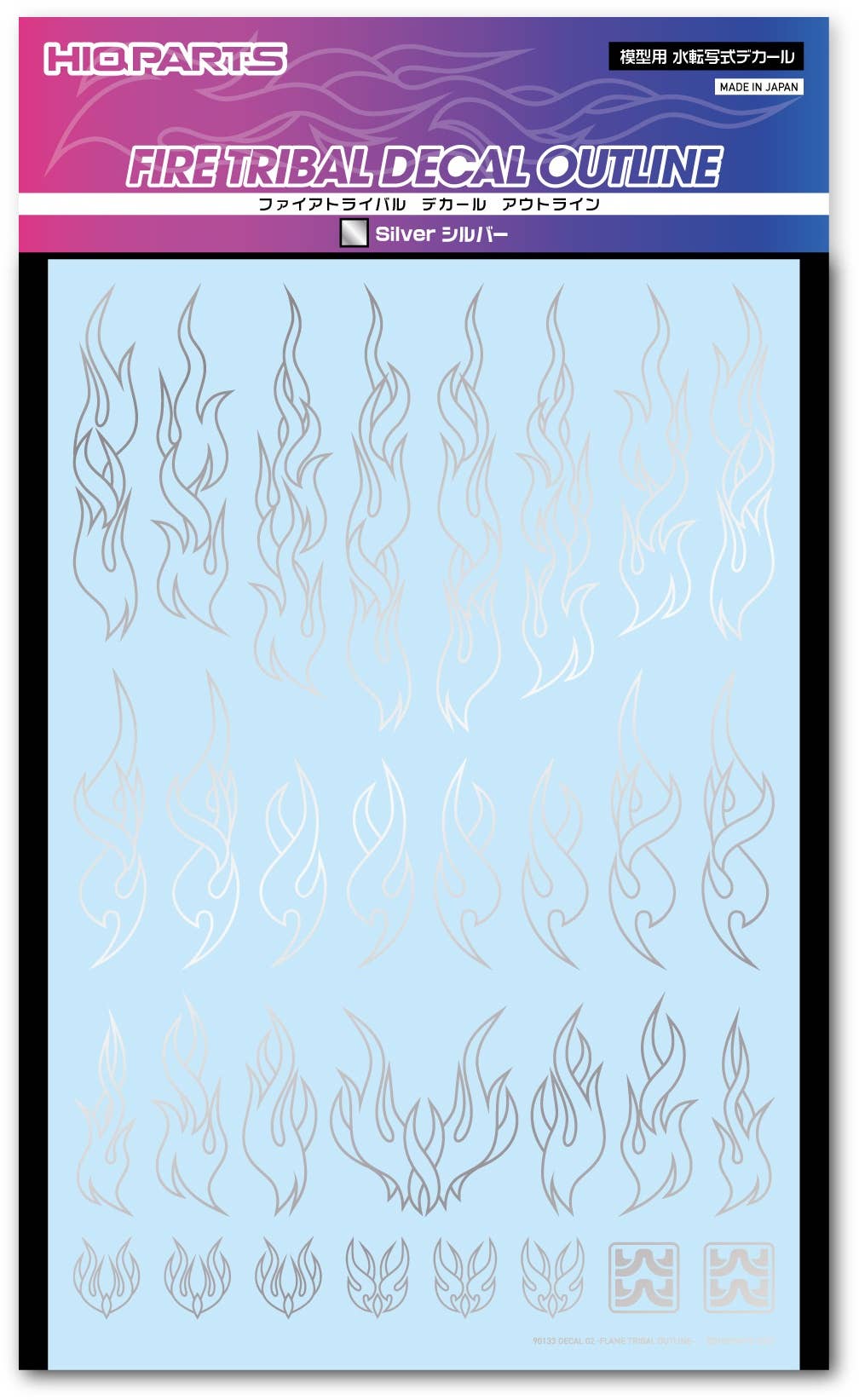 HiQ Parts Fire Tribal Decal Outline Gold Silver (1 Sheet) | 4573211377378