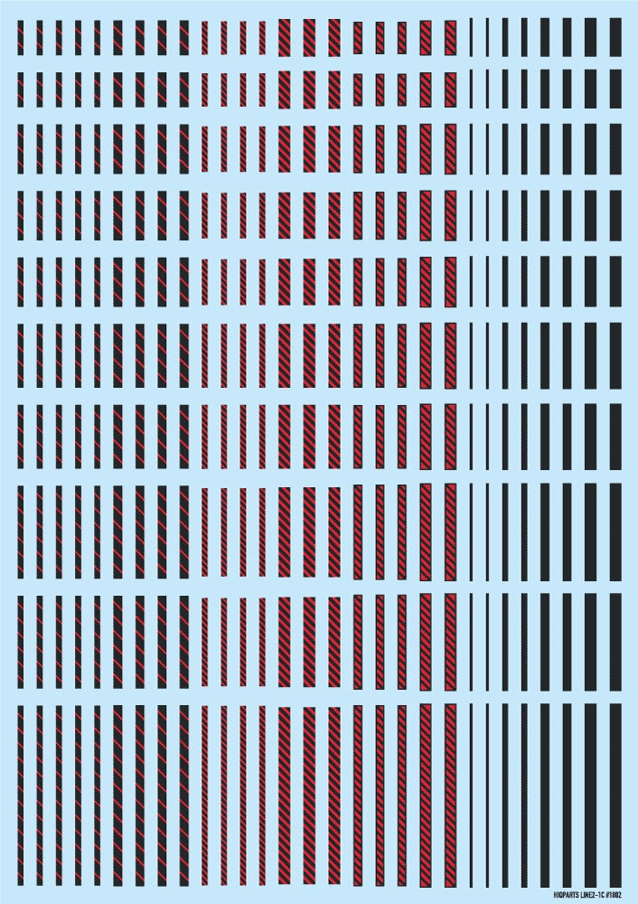 HiQ Parts Line Decal 02 Dark Gray-Red (1pc)