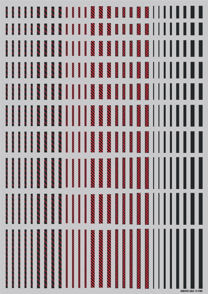 HiQ Parts Line Decal 02 Dark Gray-Red (1pc)