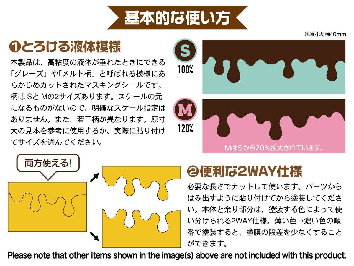 HiQ Parts Pre-cut Masking for Melt Paint Pattern M Size (3pcs) | 4573211375664