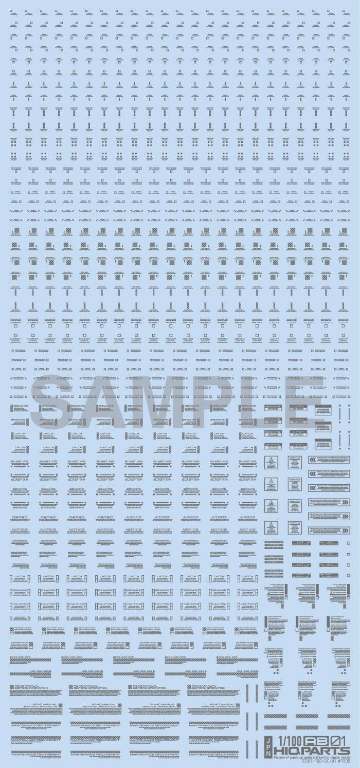 HiQ Parts 1/100 RB01 Caution Decal One Color Gray (1pc) | 4582370708084