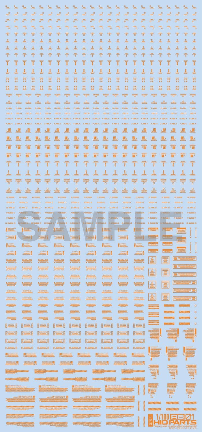 HiQ Parts 1/100 RB01 Caution Decal One Color Orange (1pc) | 4582370708114