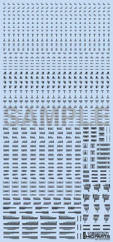 HiQ Parts 1/100 RB01 Caution Decal One Color Dark Gray (1pc) | 4573211371499