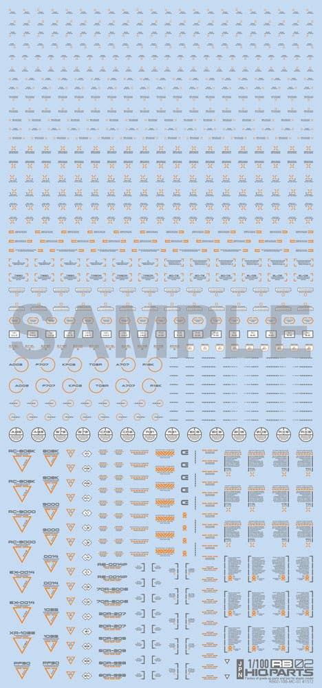 HiQ Parts 1/100 RB02 Caution Decal Gray & Orange (1pc) | 4573211371239