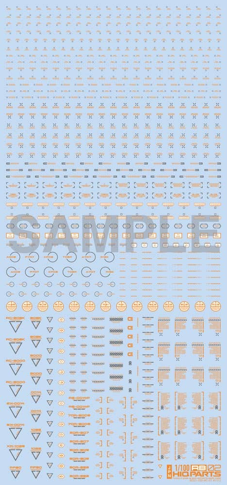 HiQ Parts 1/100 RB02 Caution Decal Orange & Gray (1pc) | 4573211371277