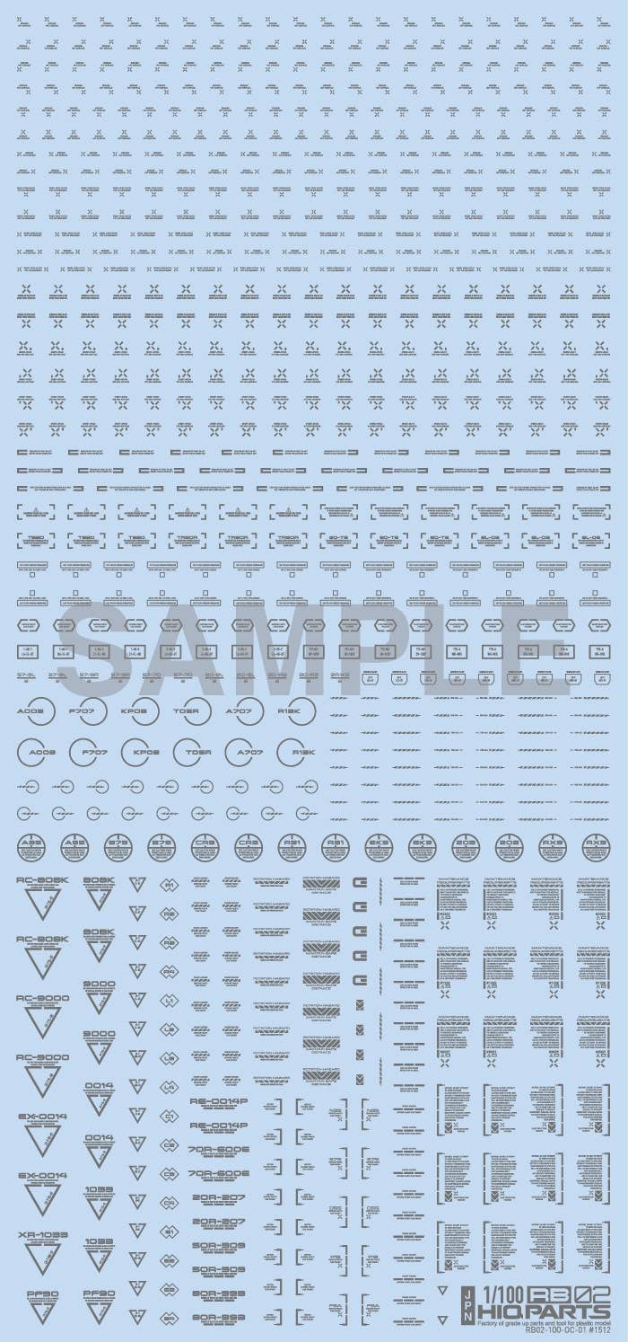 HiQ Parts 1/100 RB02 Caution Decal One Color Gray (1pc) | 4573211371154