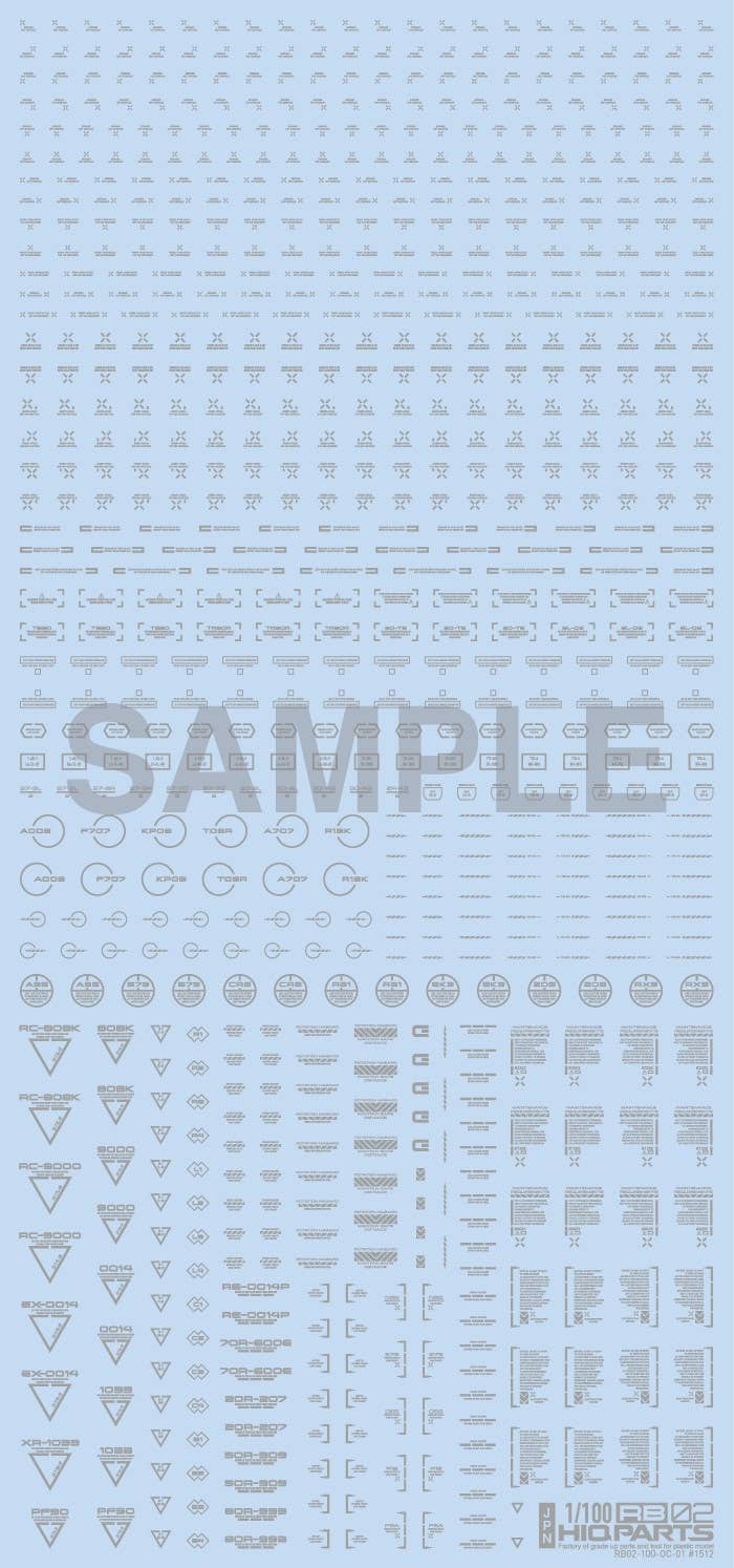 HiQ Parts 1/100 RB02 Caution Decal One Color Light Gray (1pc) | 4573211371161