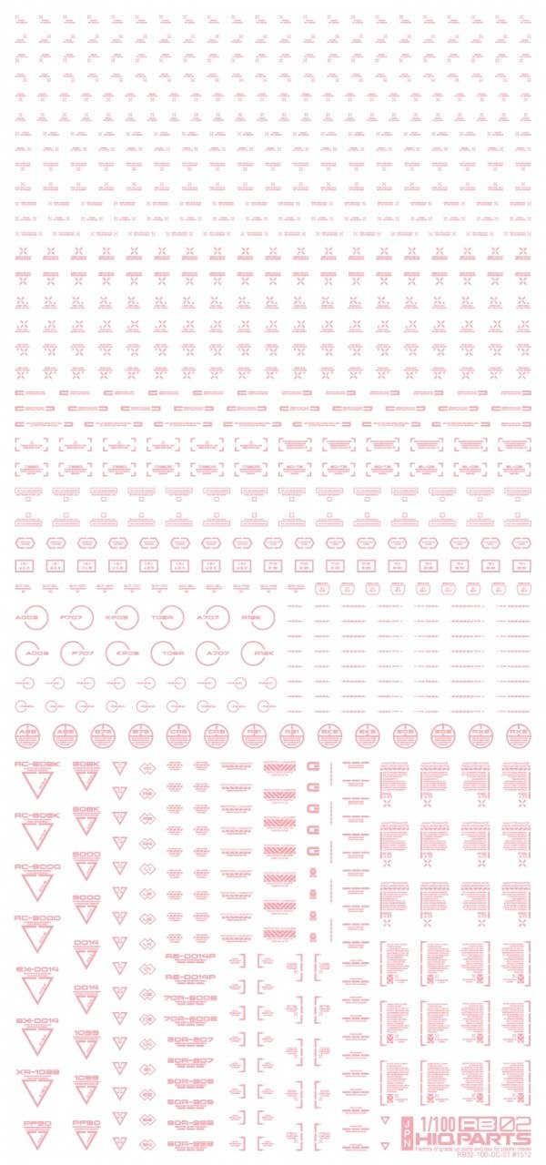 HiQ Parts 1/100 RB02 Caution Decal Pastel Pink (1pc) | 4573211371192