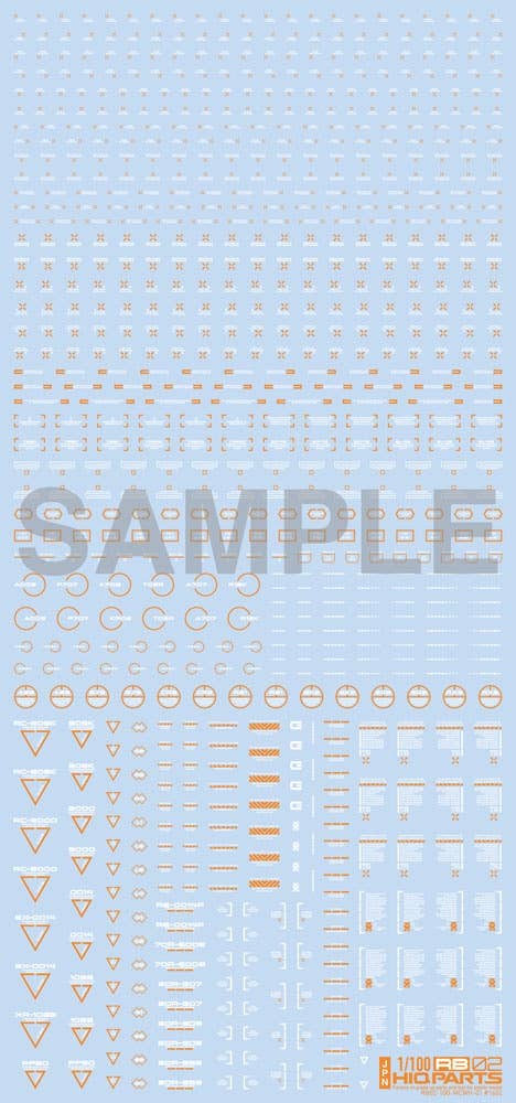 HiQ Parts 1/100 RB02 Caution Decal White & Orange (1pc) | 4573211371246