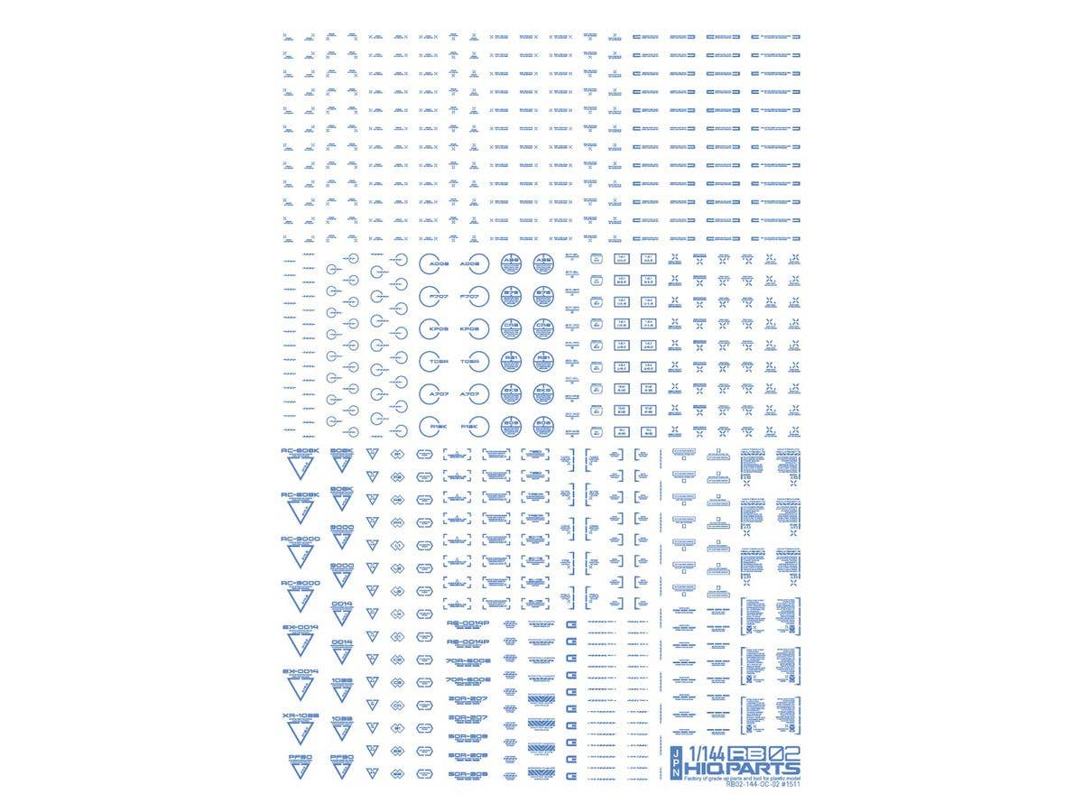HiQ Parts 1/144 RB02 Caution Decal One Color Blue (1pc) | 4573211374872