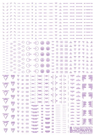 HiQ Parts 1/144 RB02 Caution Decal Pastel Violet (1pc) | 4573211371062