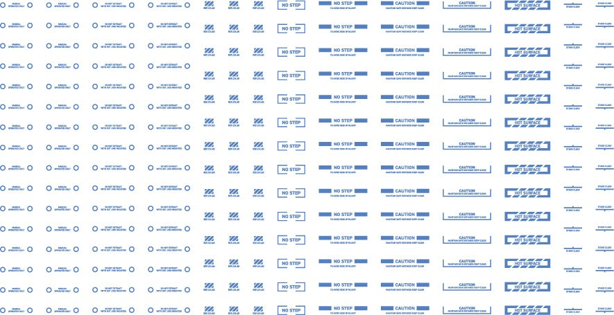HiQ Parts 1/100 RB03 Caution Decal One Color Blue (1 pc)