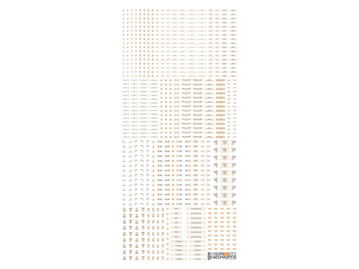 HiQ Parts 1/100 RB03 Caution Decal Gray & Orange (1pc) | 4573211389555