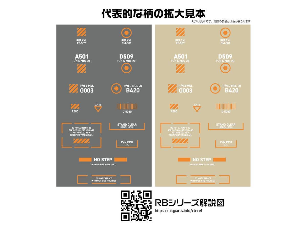 HiQ Parts 1/100 RB03 Caution Decal White & Orange (1pc) | 4573211389562