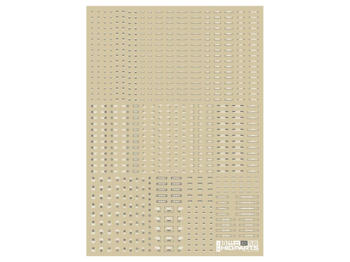 HiQ Parts 1/144 RB03 Caution Decals White & Gray (1 pc) | 4573211389630