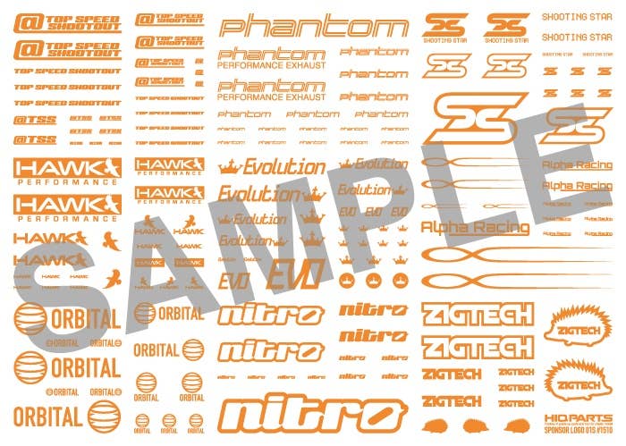 HiQ Parts Sponsor Logo Decal 01S Orange (1pc) | 4582370708770