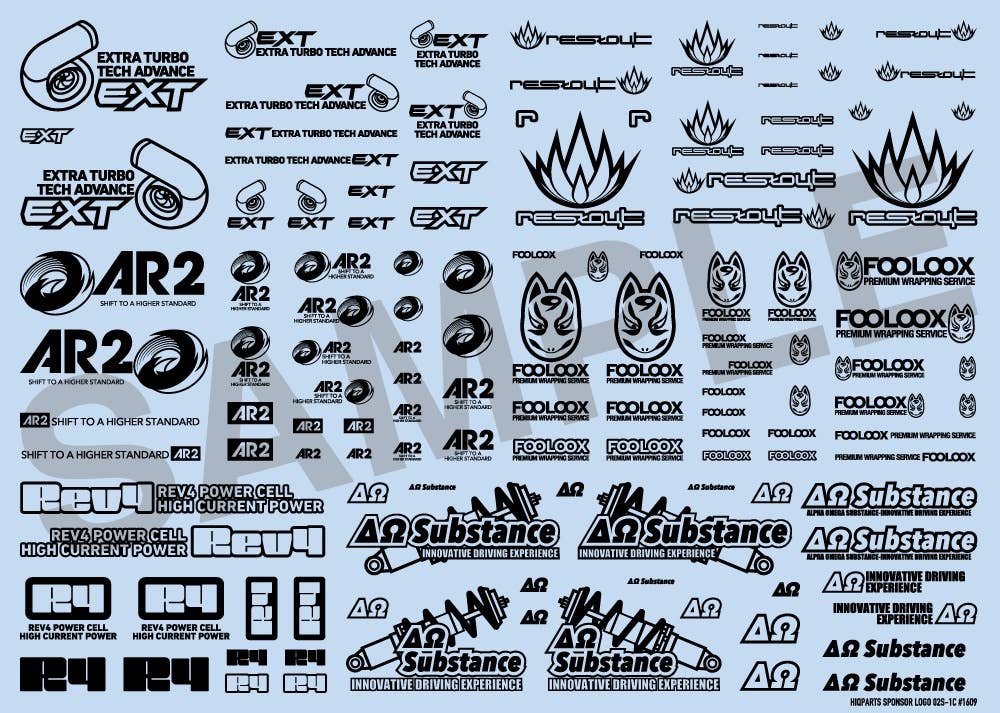 HiQ Parts Sponsor Logo Decal 02S Black (1pc) | 4573211372144