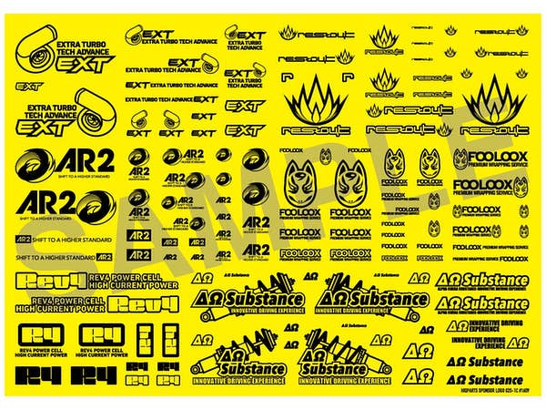 HiQ Parts Sponsor Logo Decal 02S Black (1pc) | 4573211372144