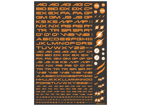 HiQ Parts TR Decal 3 Alphabet Orange (1pc) | 4573211373615