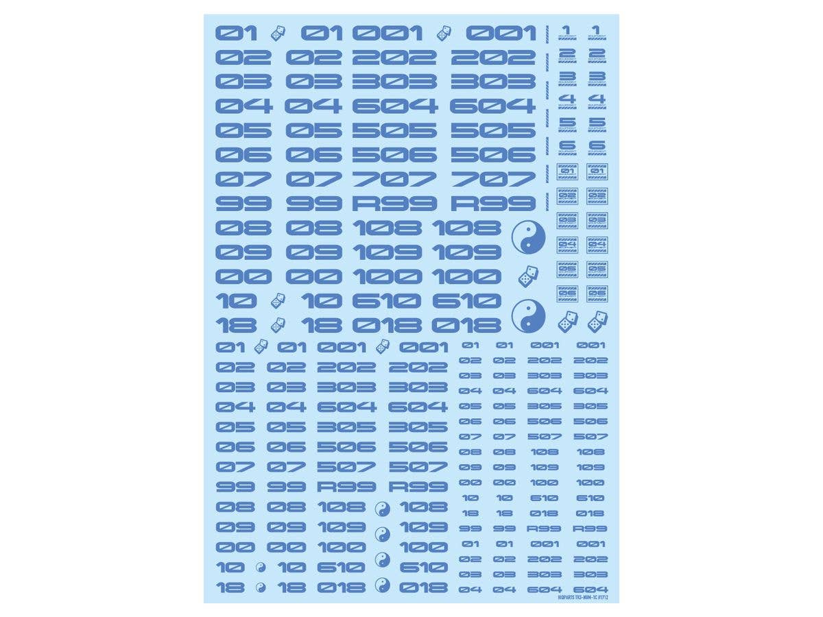 HiQ Parts TR Decal 3 Number Blue (1pc) | 4573211374926