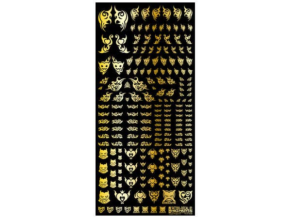 HiQ Parts Tattoo Decal 01 'Heart' Gold (1pc) | 4573211370782