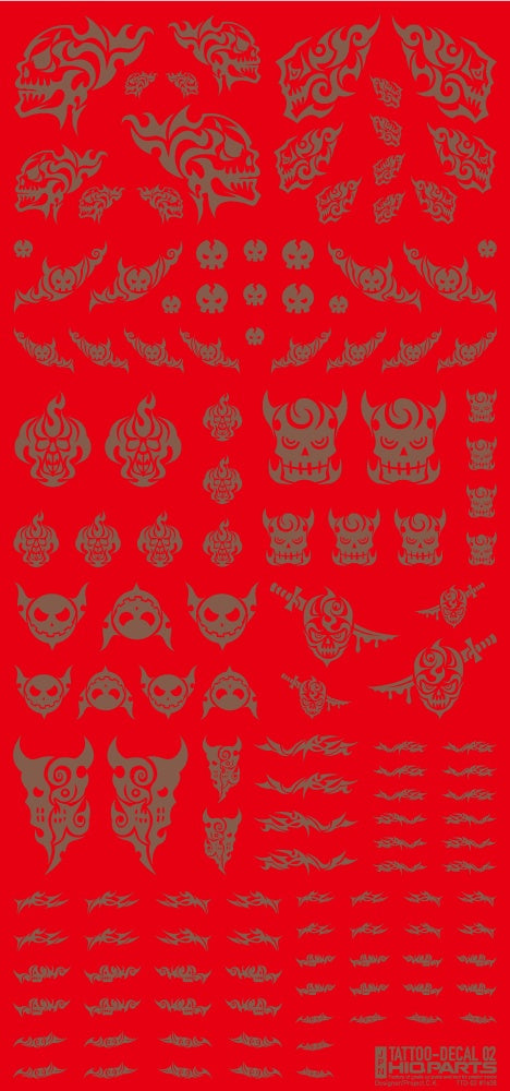HiQ Parts Tattoo Decal 02 'Skull' Clear Black (1pc) | 4573211374520
