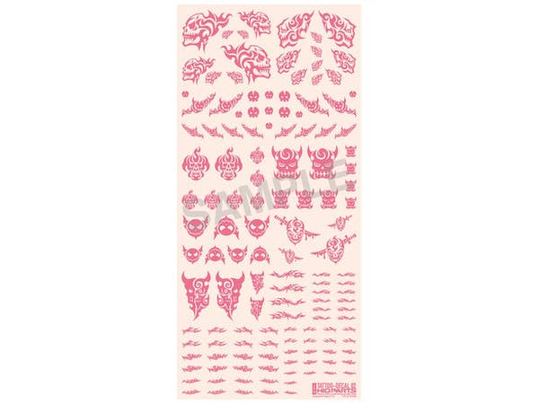 HiQ Parts Tattoo Decal 02 'Skull' Tattoo Pink (1pc) | 4573211371932