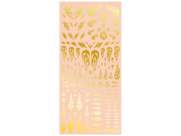 HiQ Parts Tattoo Decal 03 'Fire' Gold (1pc) | 4573211373233