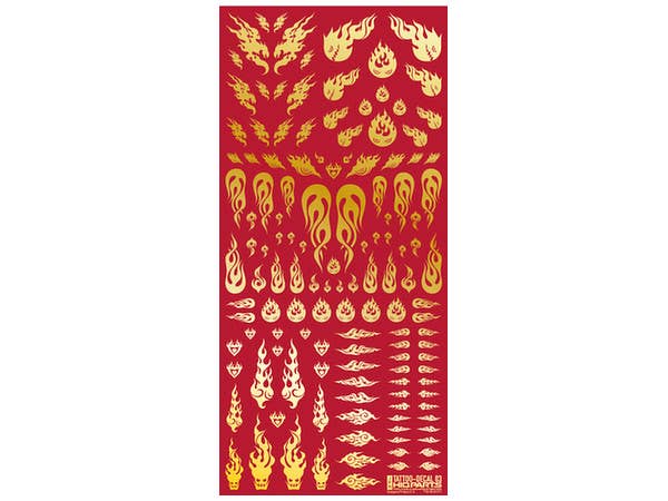 HiQ Parts Tattoo Decal 03 'Fire' Gold (1pc) | 4573211373233