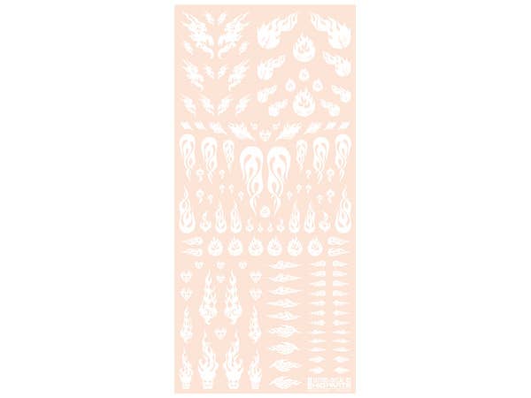 HiQ Parts Tattoo Decal 03 'Fire' White (1pc) | 4573211373226