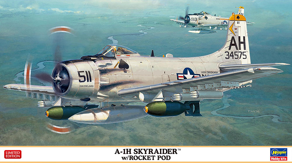 Hasegawa 1/72 A-1H SKYRADER w / ROCKET POD | 4967834024663