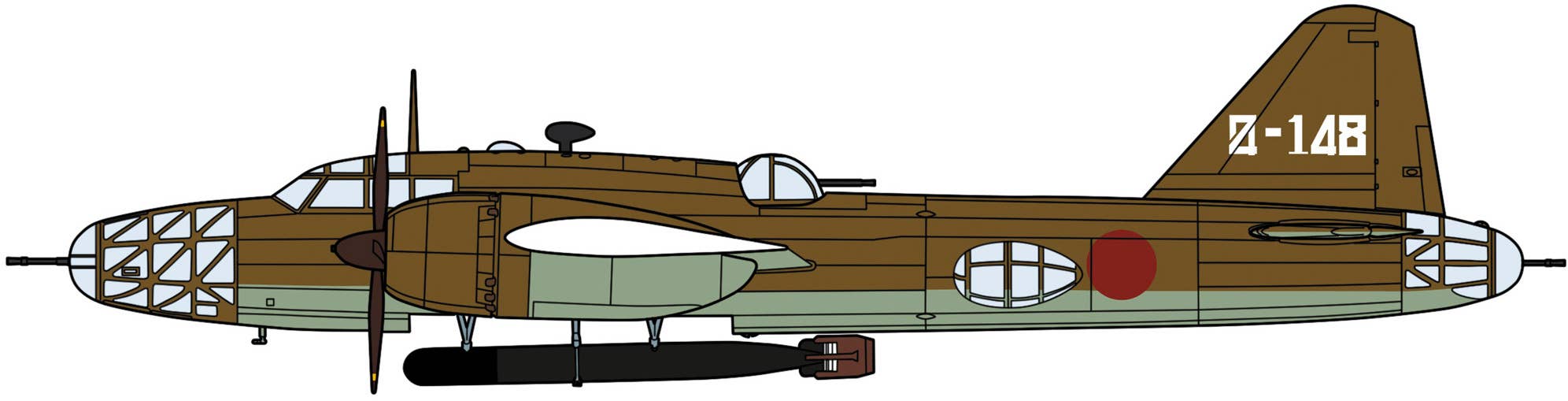 Hasegawa 1/72 Mitsubishi Ki67 TYPE 4 HEAVY BOMBER HIRYU (PEGGY) 74th Flight Regiment | 4967834024984