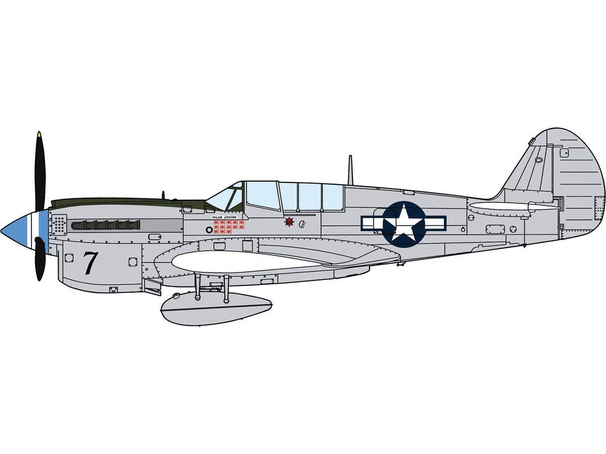 Hasegawa 1/48 P-40N Warhawk 'Natural Metal Aces' Propeller Plane | 4967834075160