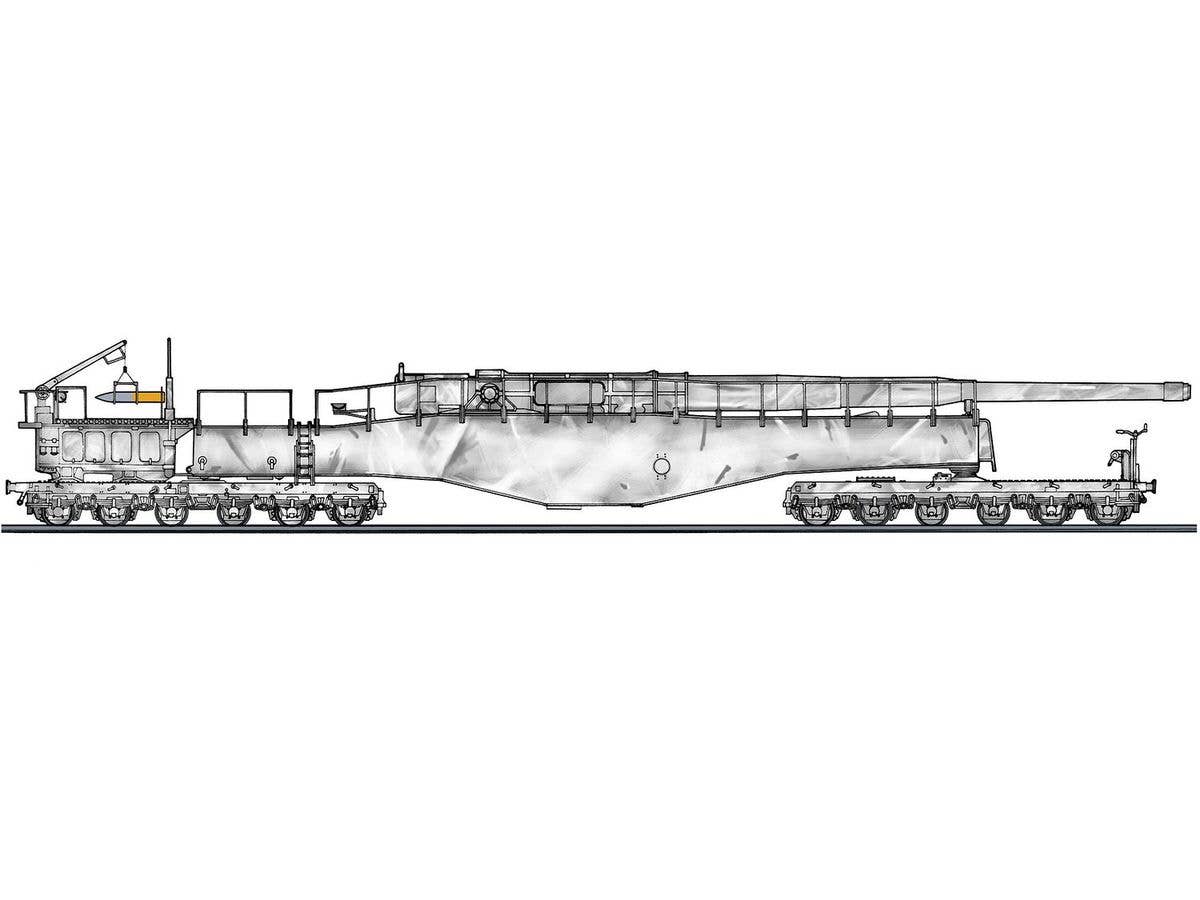 Hasegawa 1/72 GERMAN RAILWAY GUN K5(E) LEOPOLD "WINTER CAMOUFLAGE" w/FIGURE | 4967834300705