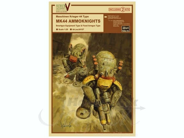 Hasegawa 1/20  ROBOT BATTLE V(Five) Maschinen Krieger Ma.K. 44 Type MK44 AMMOKNIGHTS (Smartgun Equipment Type & Fixed Armgun Type)  (Two kits in the box) | 4967834641075
