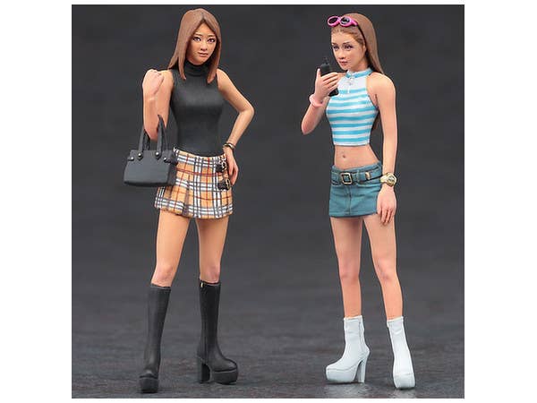 Hasegawa 1/24 90'S Platform Boots Girls Figure (Two Kits In The Box) FC02 | 4967834291027
