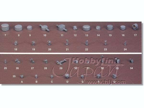 Hasegawa 1/350 Japanese Navy Ship Equipments Set A (Machine Guns & Optical Weapons) | 4967834721180