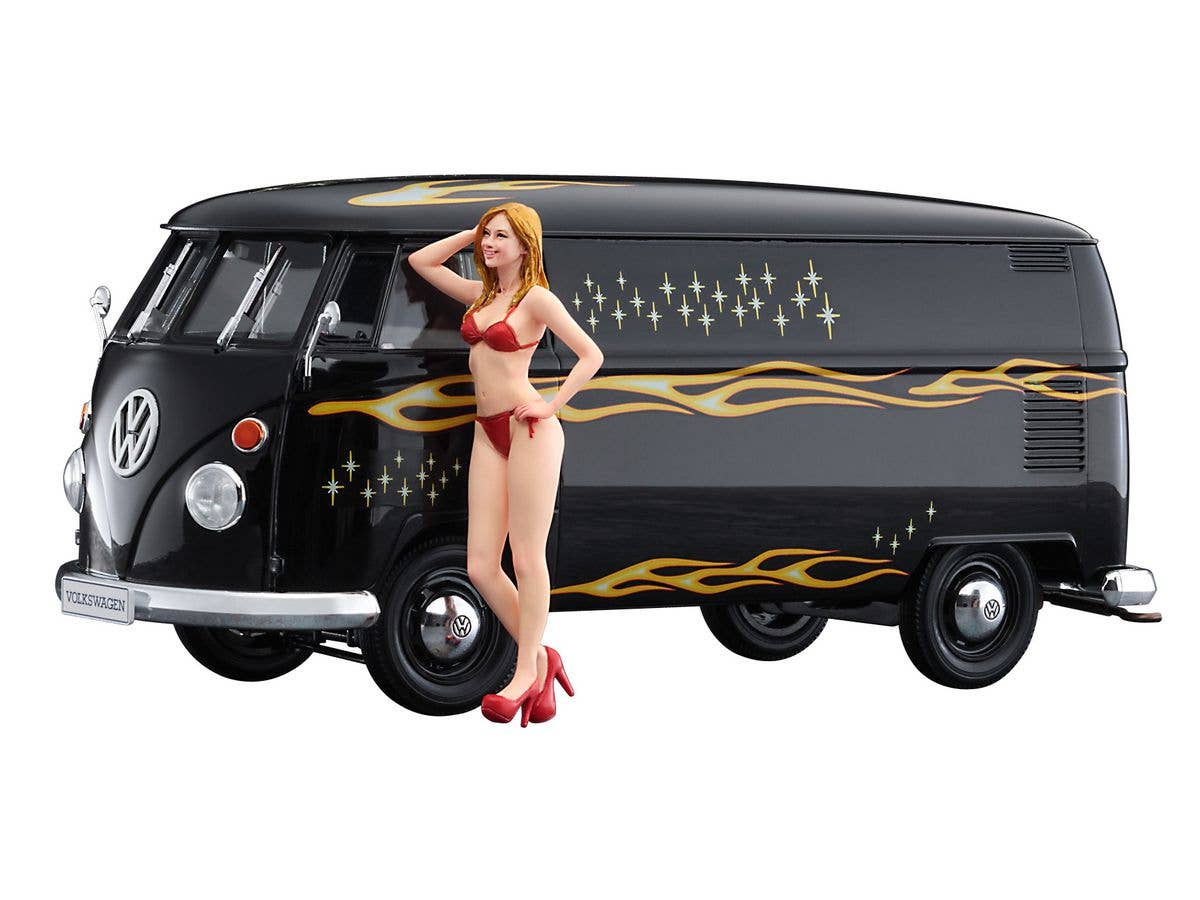 Hasegawa 1/24 VW TYPE 2 DELIVERY VAN 'FIRE PATTERN' w/BLOND FIRL'S FIGURE (SP464) | 4967834522640