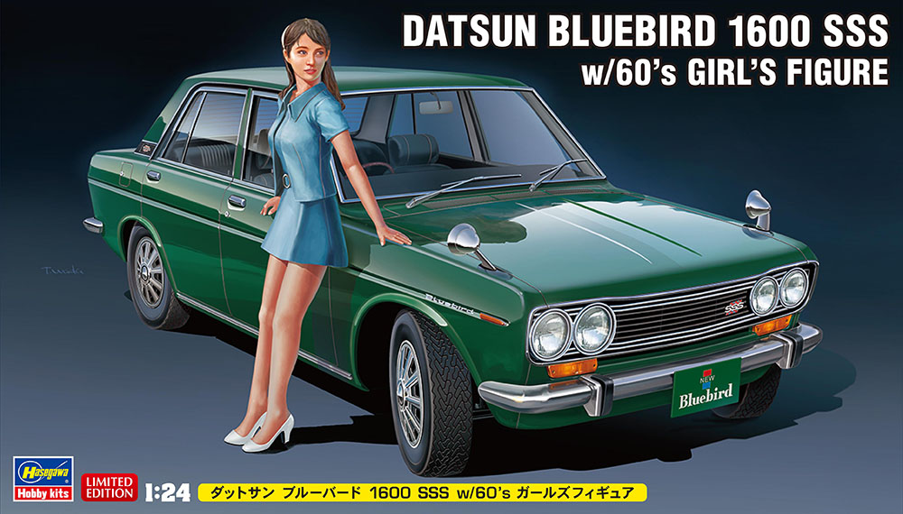 Hasegawa 1/24 Datsun Bluebird 1600 SSS with 60's Girl Figure | 4967834522770
