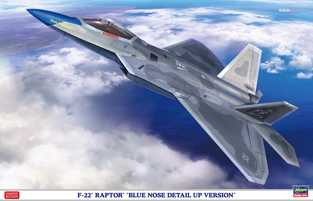 Hasegawa 1/48 F-22 Raptor Blue Nose Detail Up Version"" | 4967834522930