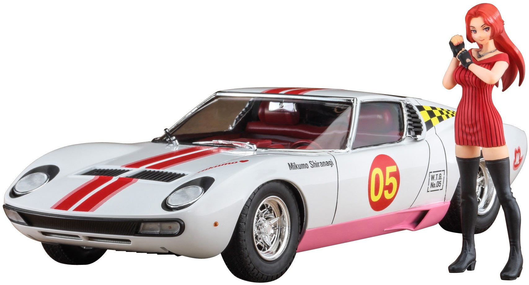 Hasegawa 1/24 Wild Egg Girls No.05 Lamborghini Miura P400 SV "Mikumo Shiranagi" w/Figure