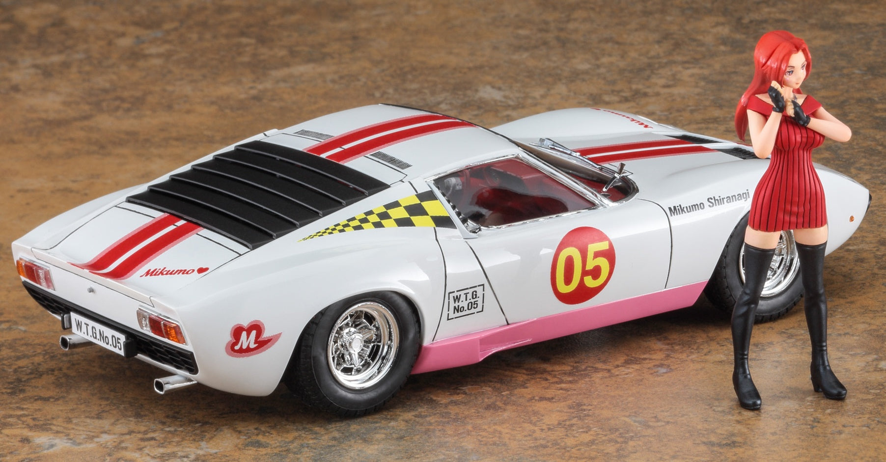 Hasegawa 1/24 Wild Egg Girls No.05 Lamborghini Miura P400 SV "Mikumo Shiranagi" w/Figure
