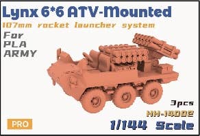 Heavy Hobby 1/144 Lynx 6x6 ATV-Mounted 107mm Rocket Launcher System For PLA Army | 4580786650683