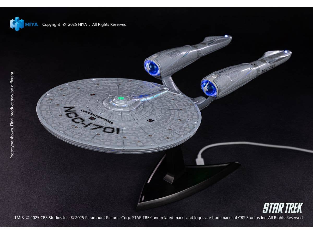 HIYA TOYS REPLICAart Series Non-Scale 15 Inch Star Trek 2009 USS Enterprise NCC-1701 Light Up Starship | 6957534202865