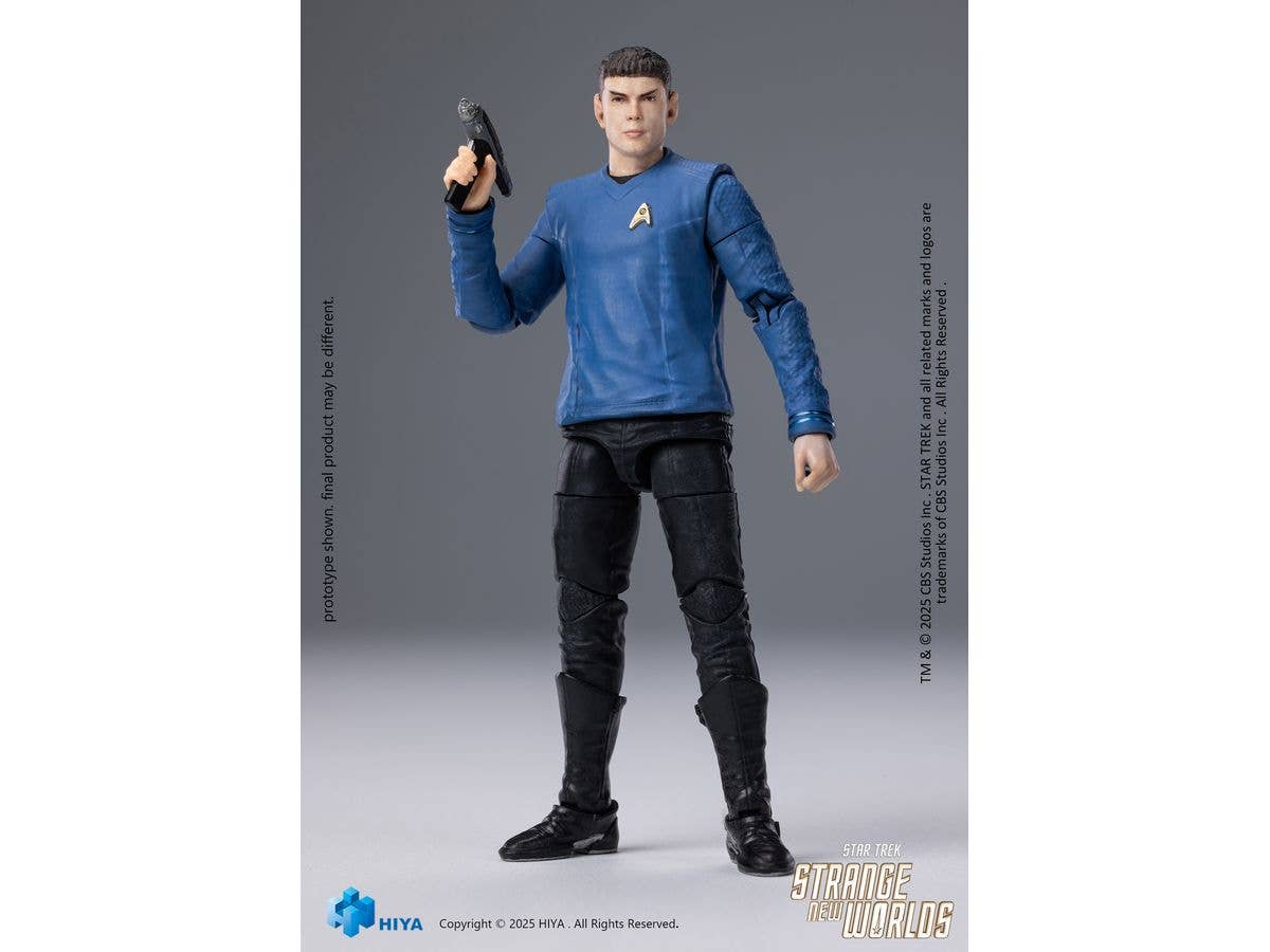 HIYA TOYS Exquisite Mini Series 1/18 Scale 4 Inch STAR TREK Strange New Worlds Spock Action Figure | 6957534204357