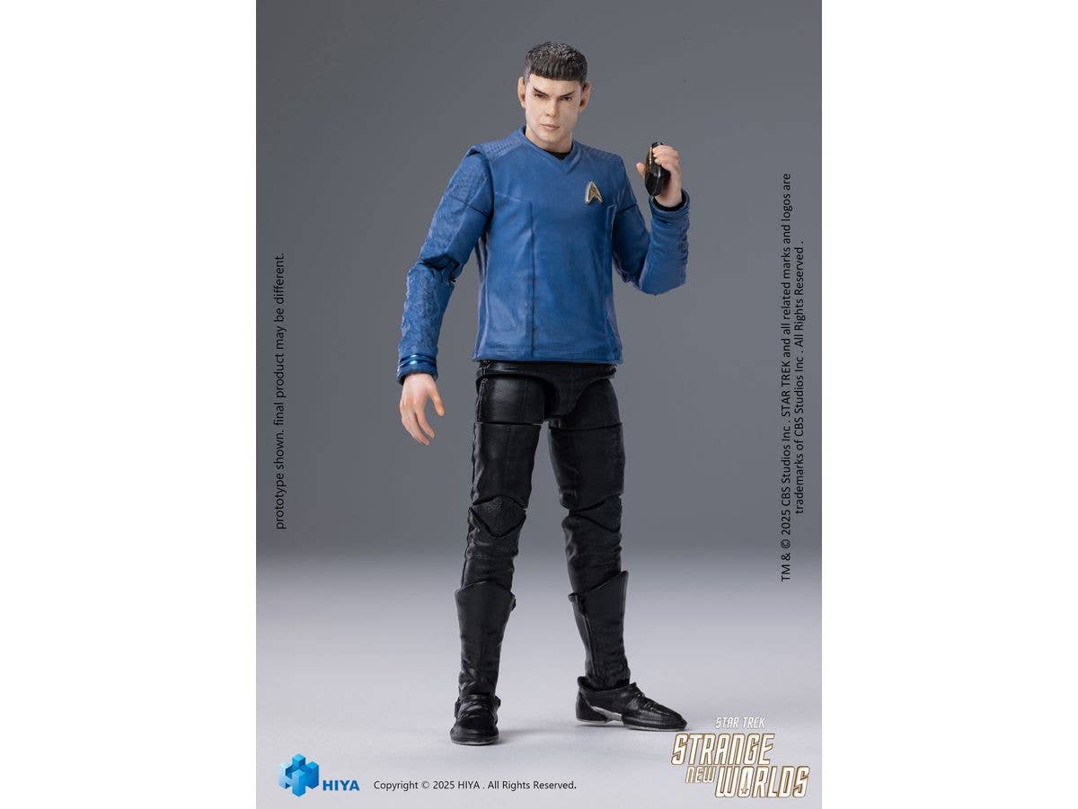 HIYA TOYS Exquisite Mini Series 1/18 Scale 4 Inch STAR TREK Strange New Worlds Spock Action Figure | 6957534204357