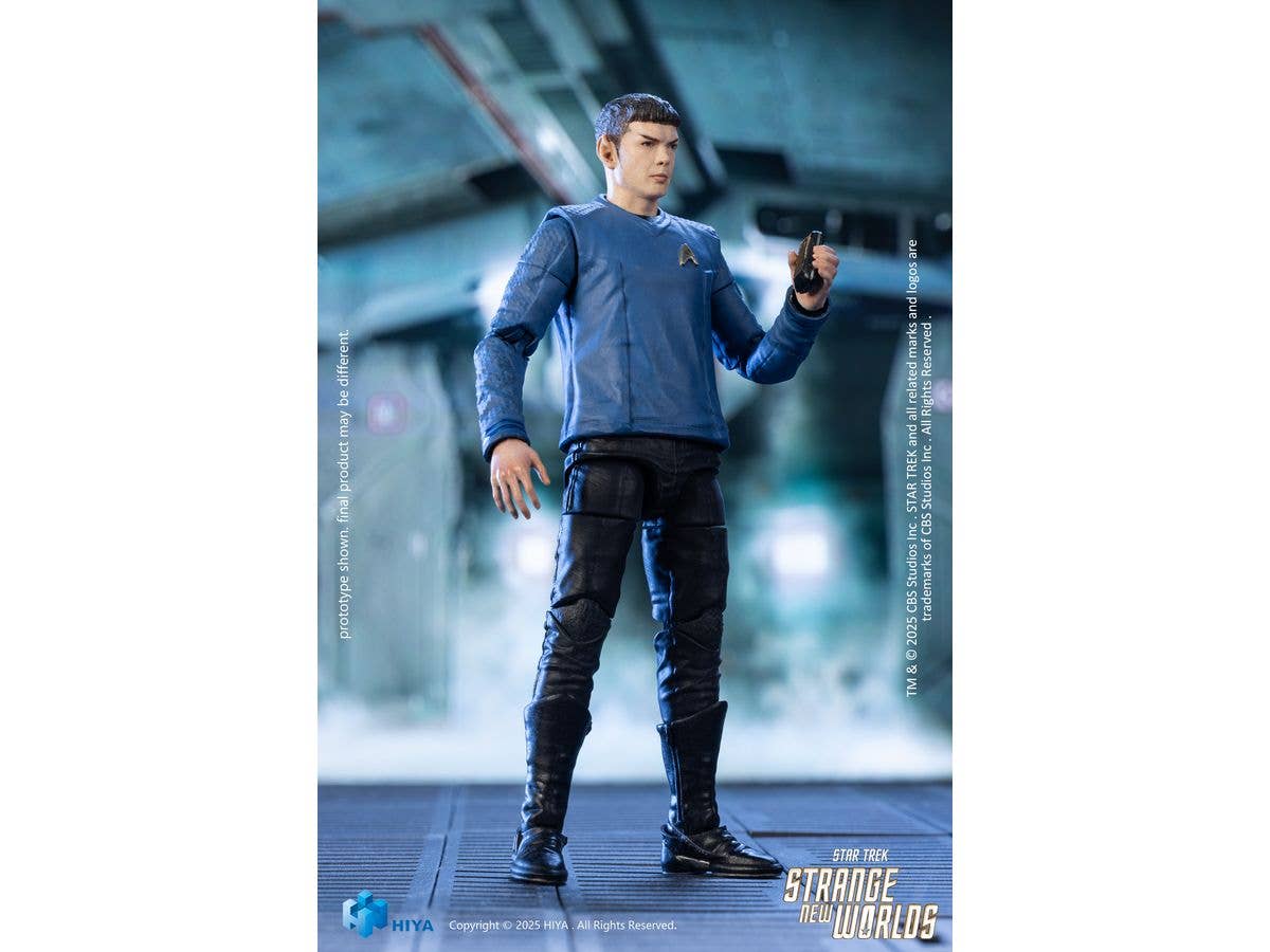 HIYA TOYS Exquisite Mini Series 1/18 Scale 4 Inch STAR TREK Strange New Worlds Spock Action Figure | 6957534204357