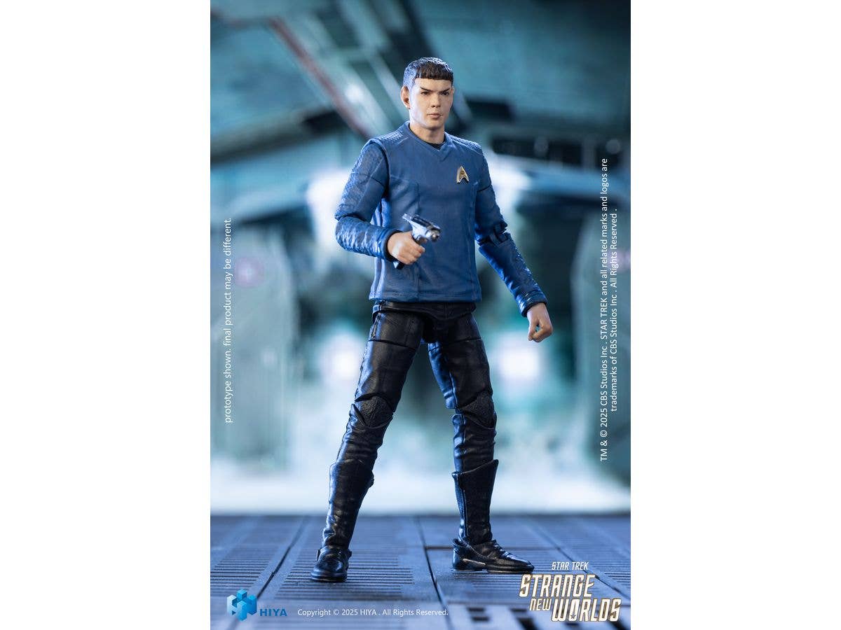 HIYA TOYS Exquisite Mini Series 1/18 Scale 4 Inch STAR TREK Strange New Worlds Spock Action Figure | 6957534204357