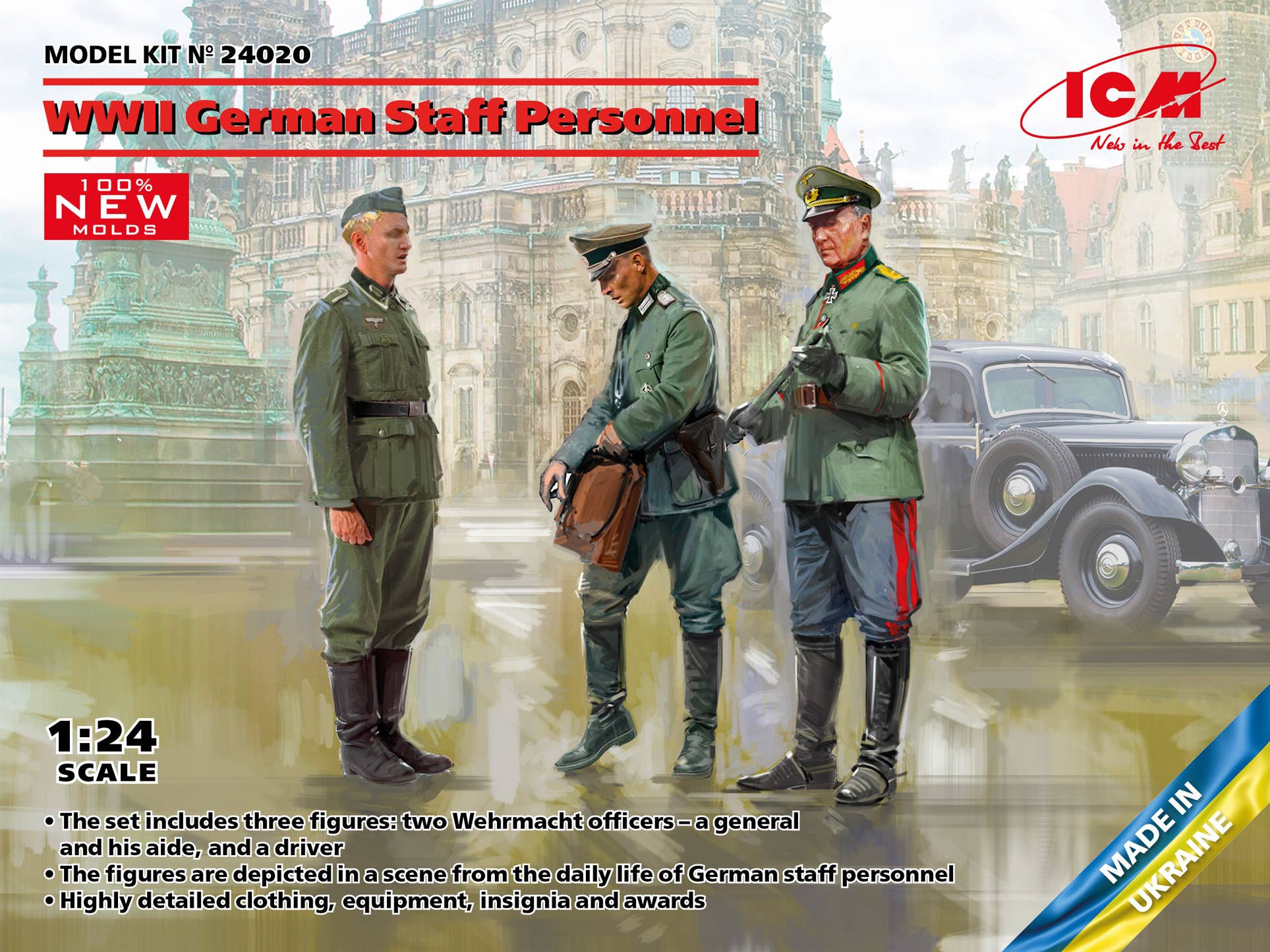 ICM 1/24 WWII German Staff Personnel (100% new molds), Figure | 4823044409853