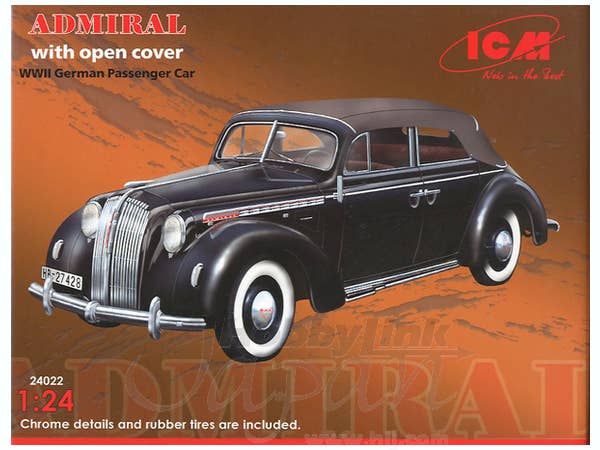 ICM 1/24 Admiral Cabriolet Soft Top, WWII German Passenger Car | 4823044402885